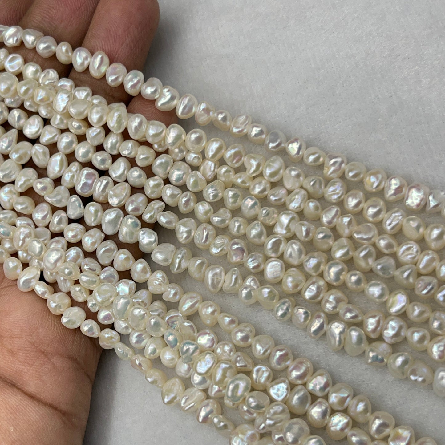 Freshwater Pearl, Off White Color, Fancy Shape, 5-6 MM Size