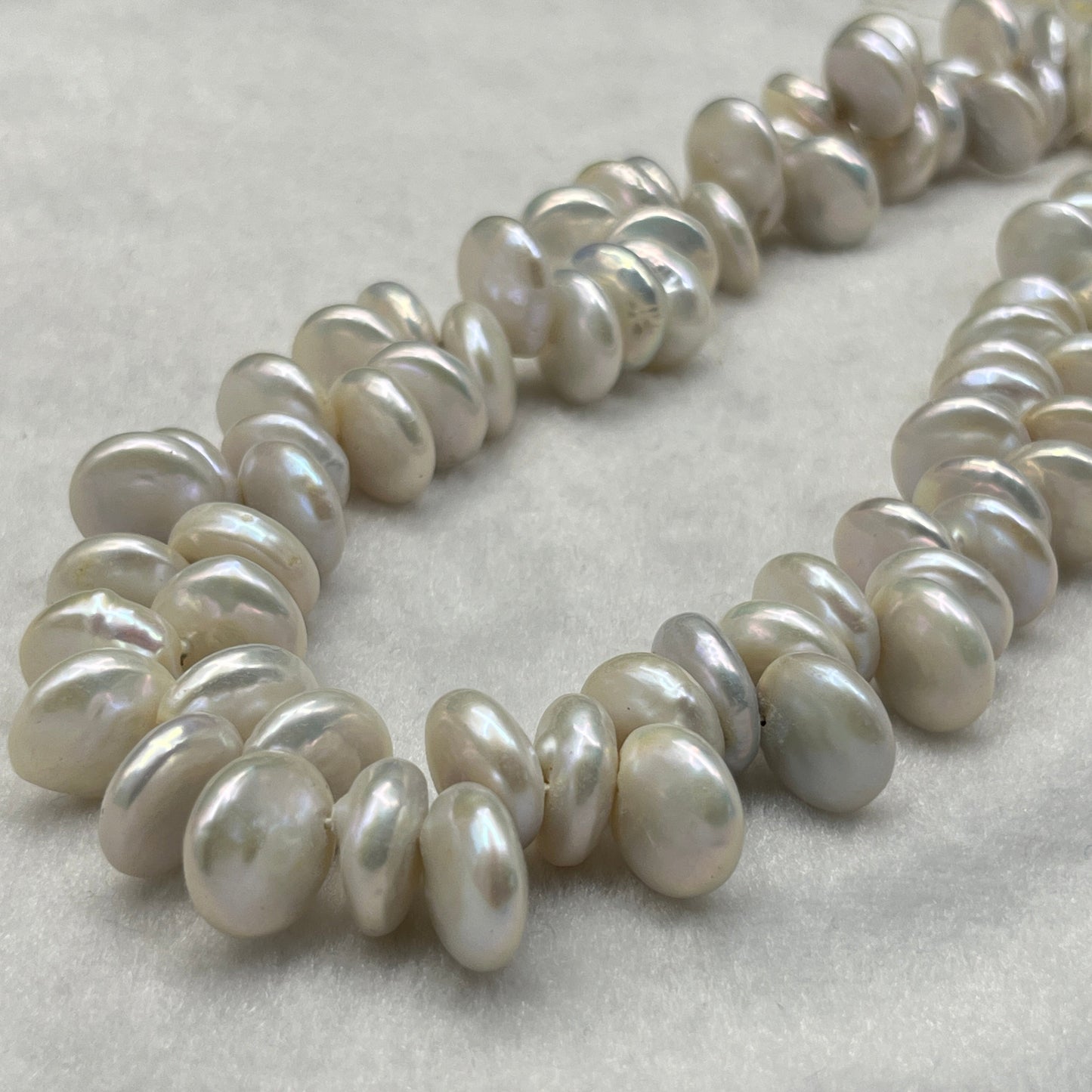 Freshwater Pearl, White Color, Coin Shape, 12.5-13 MM Size