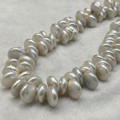 Freshwater Pearl, White Color, Coin Shape, 12.5-13 MM Size