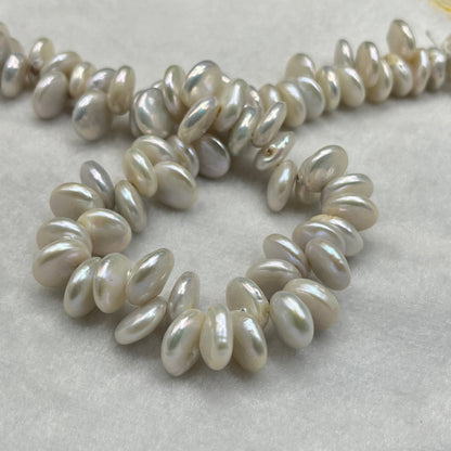 Freshwater Pearl, White Color, Coin Shape, 12.5-13 MM Size