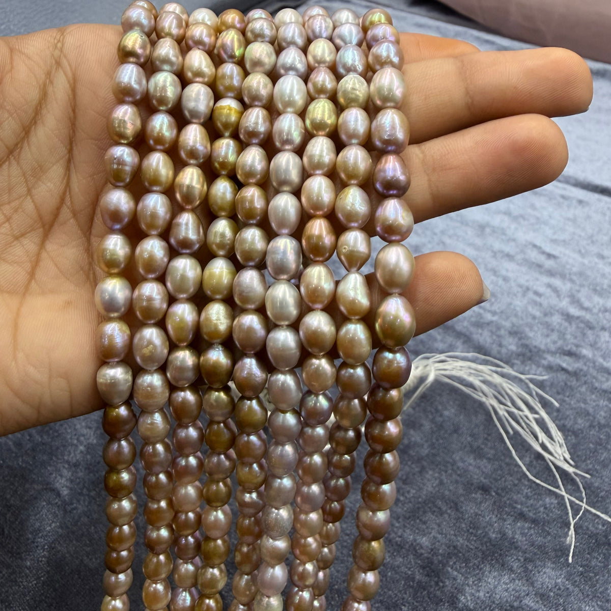 Freshwater Pearl, Multi  Color, Rice Shape, 7- 7.5mm Size