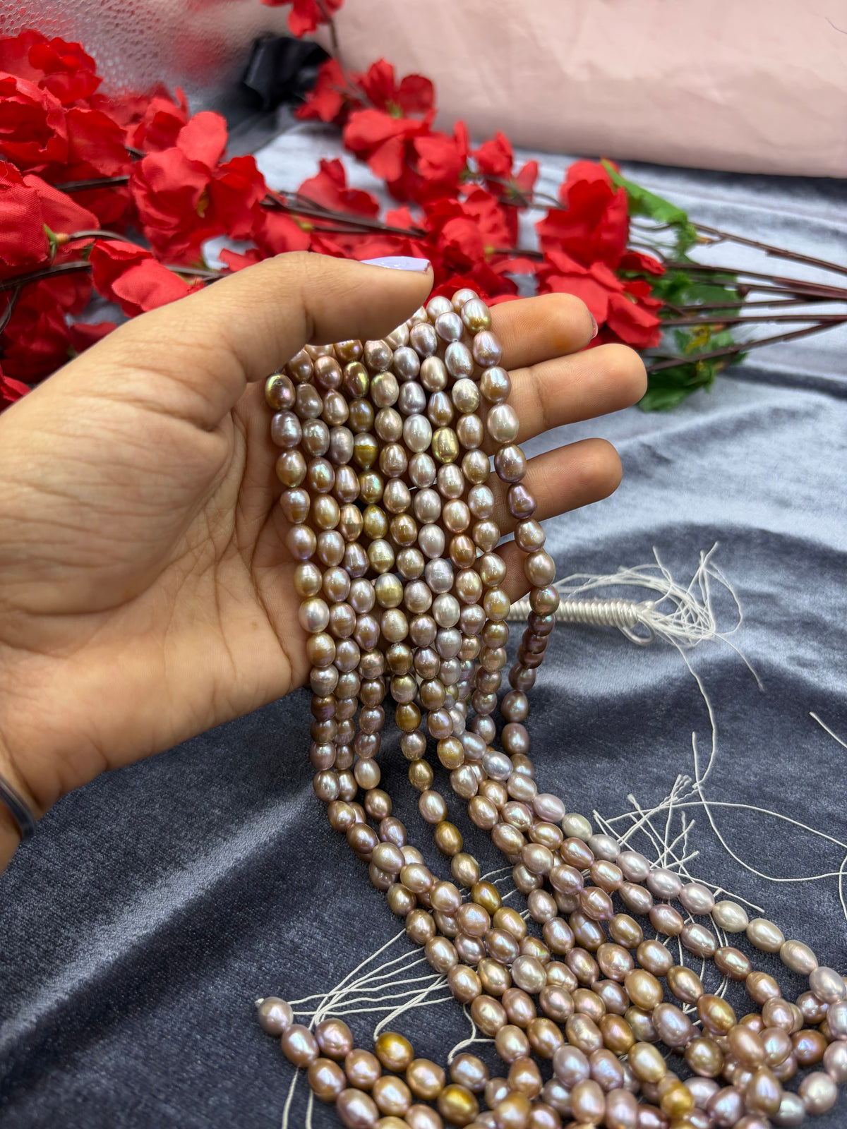 Freshwater Pearl, Multi  Color, Rice Shape, 7- 7.5mm Size
