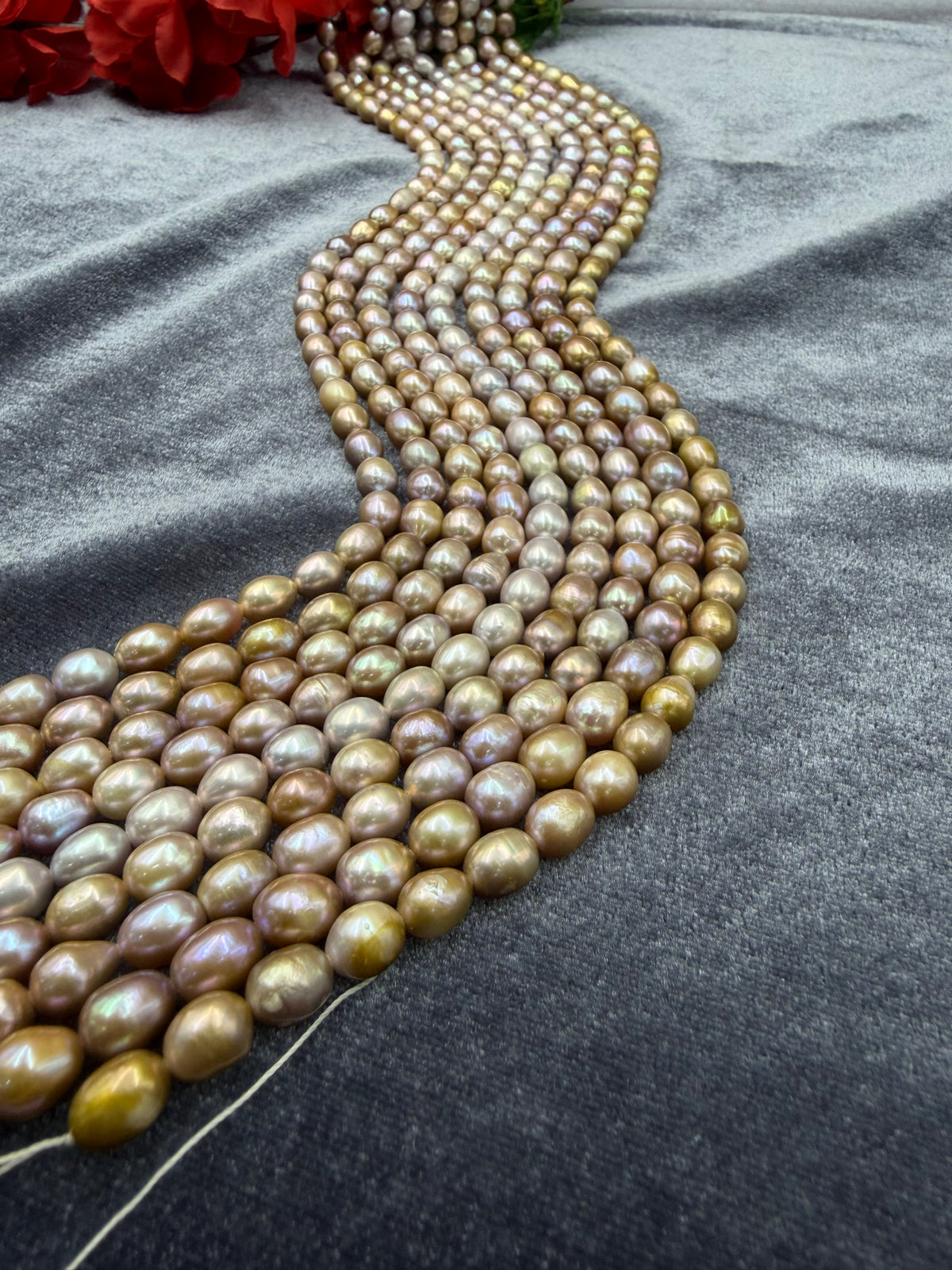 Freshwater Pearl, Multi  Color, Rice Shape, 7- 7.5mm Size