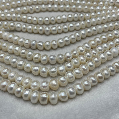 Freshwater Pearl, White Color, Flat Shape, 9-10 MM Size, AA Luster Pearl