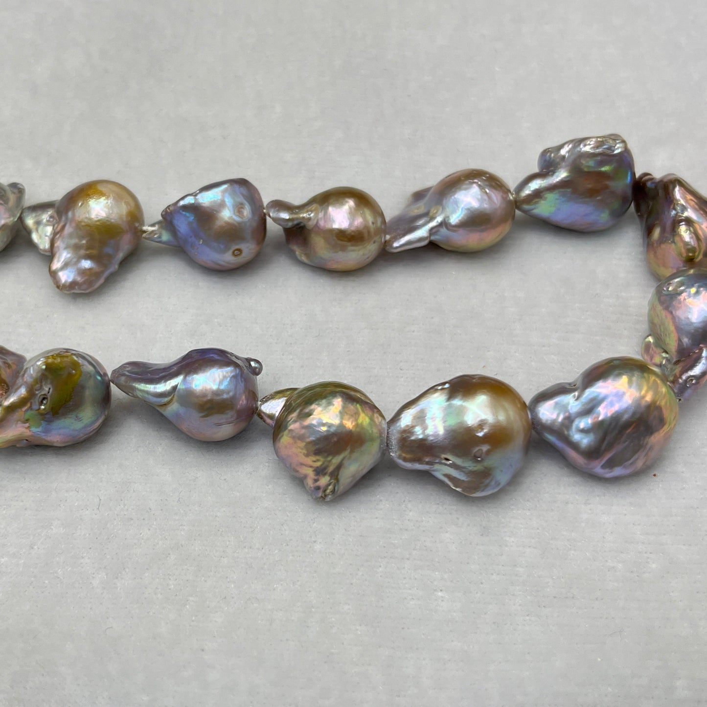 Freshwater Pearl, Grey Golden Color, Baroque Shape, 13-14 MM Size