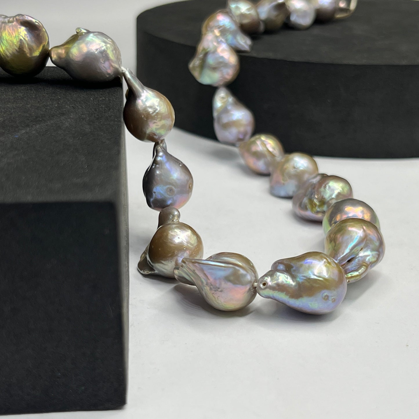 Freshwater Pearl, Grey Golden Color, Baroque Shape, 13-14 MM Size