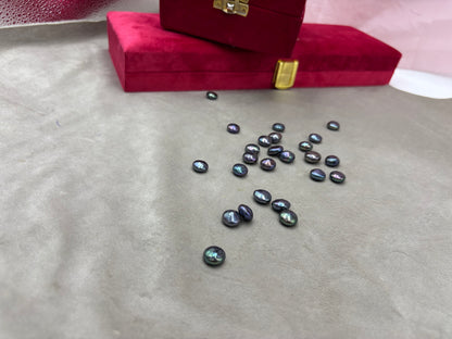 Fresh Water Loose Pearl, Peacock Color, Coin Shape, 10 MM Size