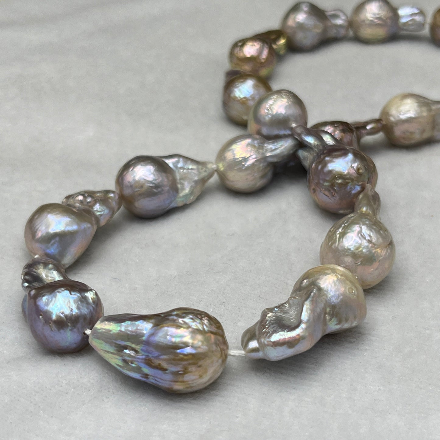 Freshwater Pearl, Grey Color, Baroque Shape, 14-15 MM Size