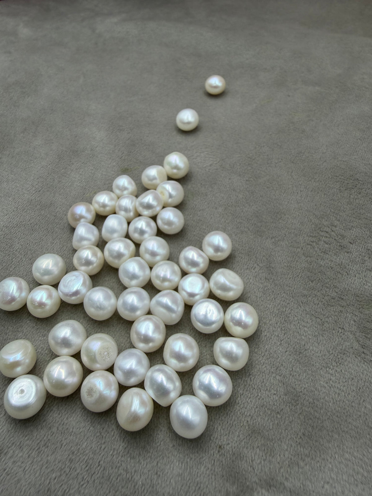 Fresh Water Loose  Pearl, White Color, Flat Shape, 8 MM Size