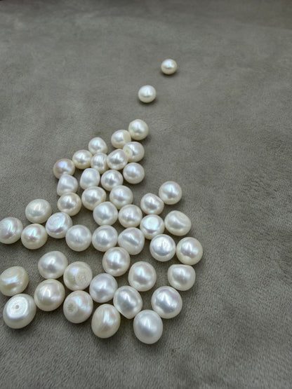 Fresh Water Loose  Pearl, White Color, Flat Shape, 8 MM Size