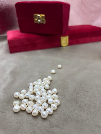 Fresh Water Loose  Pearl, White Color, Flat Shape, 8 MM Size