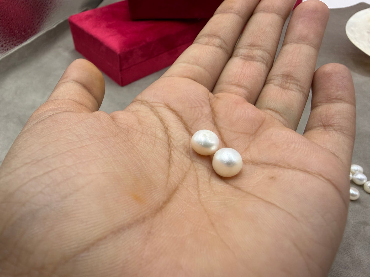 Fresh Water Loose  Pearl, White Color, Flat Shape, 8 MM Size
