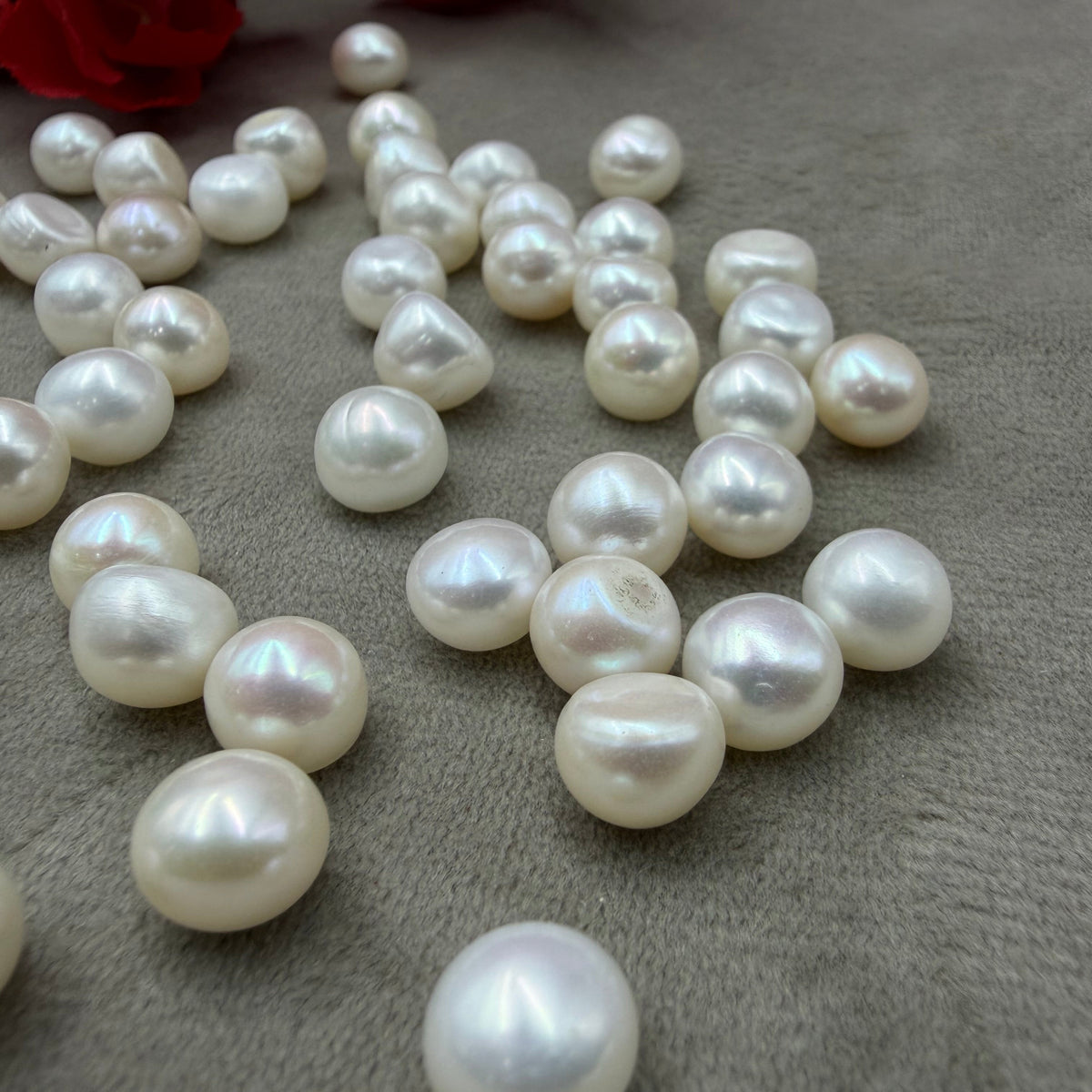 Fresh Water Loose  Pearl, White Color, Flat Shape, 8 MM Size