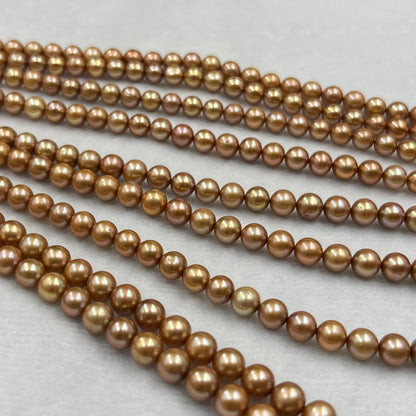 Freshwater Pearl, Brown Color, Oval Shape, 6-6.5 MM Size, AA Luster Pearl