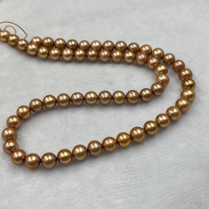 Freshwater Pearl, Brown Color, Oval Shape, 6-6.5 MM Size, AA Luster Pearl