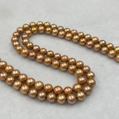 Freshwater Pearl, Brown Color, Oval Shape, 6-6.5 MM Size, AA Luster Pearl
