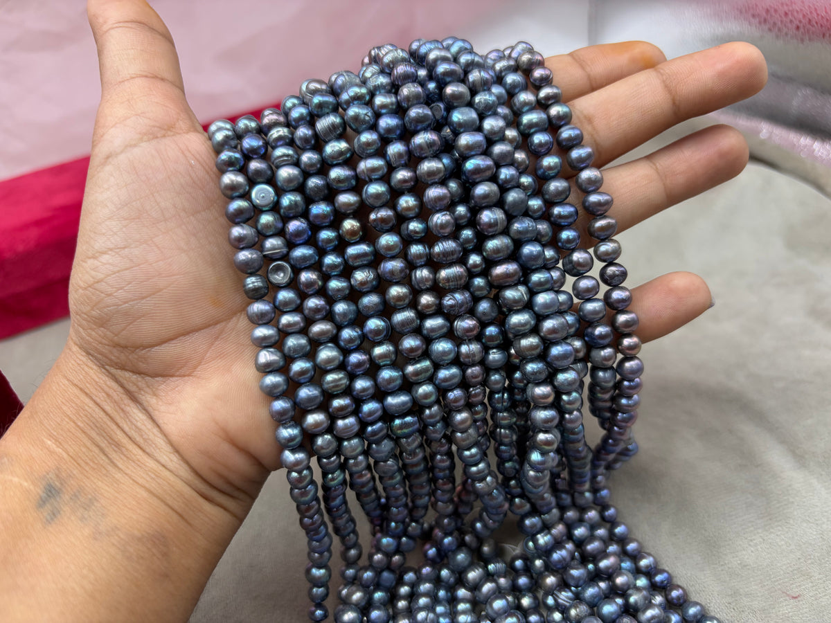 Freshwater Pearl, Purple  Color,  Near Round Shape, 6mm Size