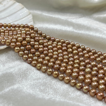 Freshwater Pearl, Brown Color, Oval Shape, 6-6.5 MM Size, AA Luster Pearl
