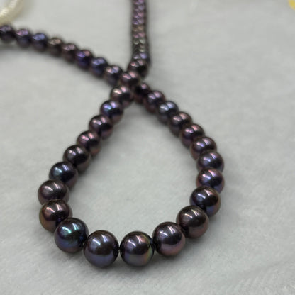 Freshwater Pearl, Peacock Color, Round Shape, 8-8.5mm