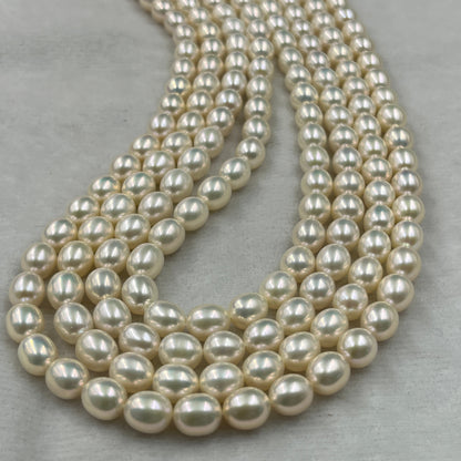 Freshwater Pearl, Off White Color, Rice Shape, 7 MM Size