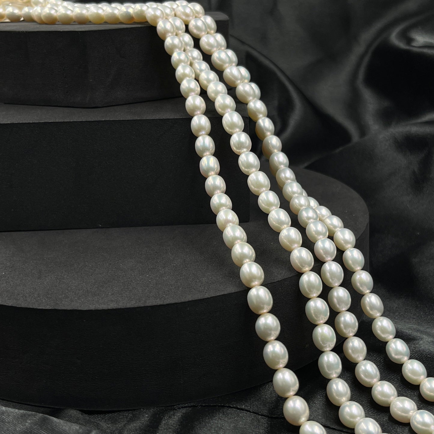 Freshwater Pearl, Off White Color, Rice Shape, 7 MM Size