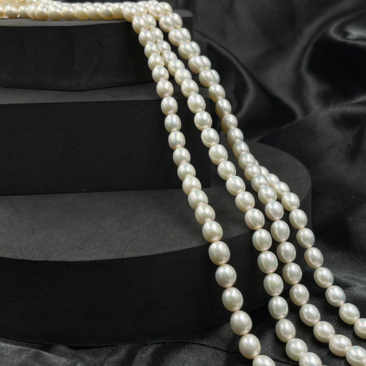 Freshwater Pearl, Off White Color, Rice Shape, 7 MM Size