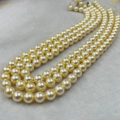 Freshwater Pearl, Light Golden Color, Rice Shape, 8-8.5 MM Size