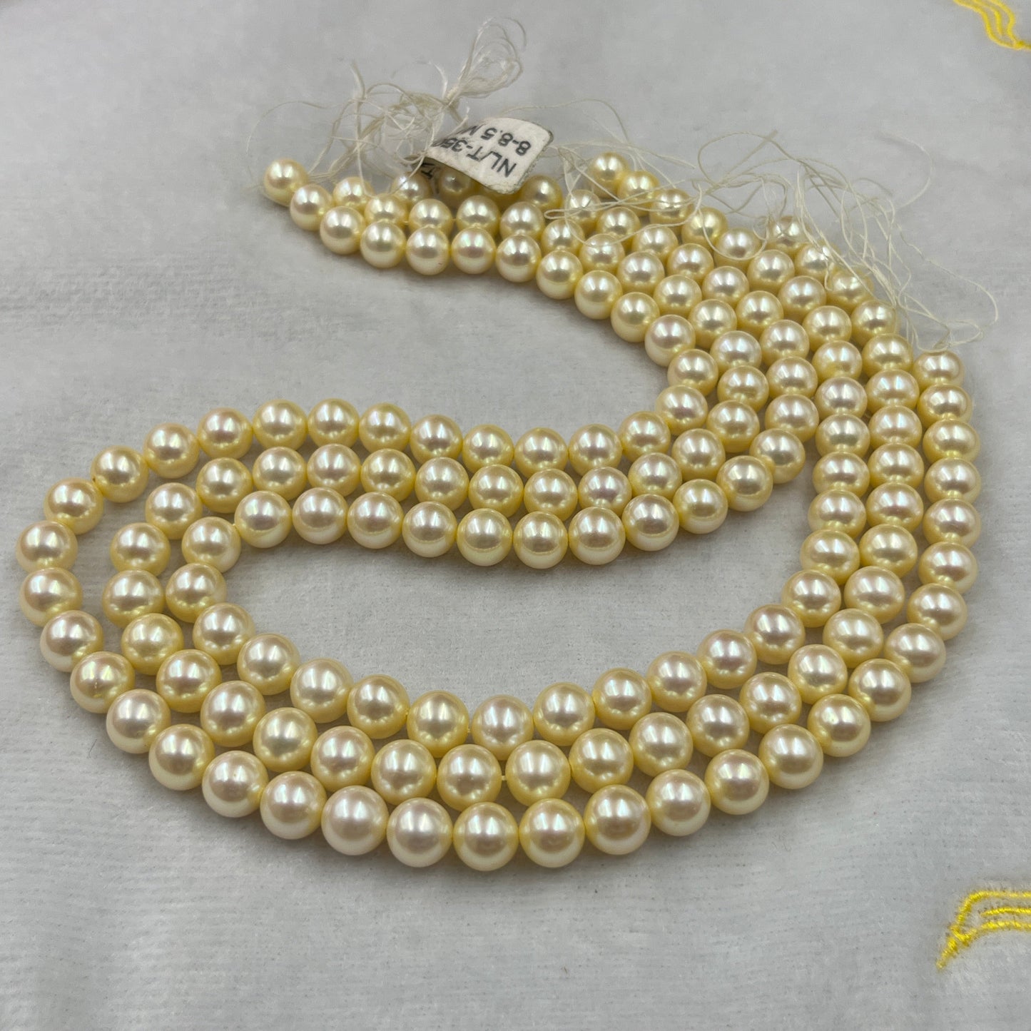 Freshwater Pearl, Light Golden Color, Rice Shape, 8-8.5 MM Size