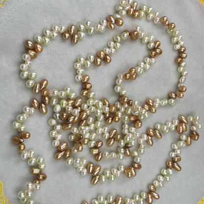 Freshwater Pearl, Multi Color, Oval/Drop Shape, 5.5-6.5 MM Size