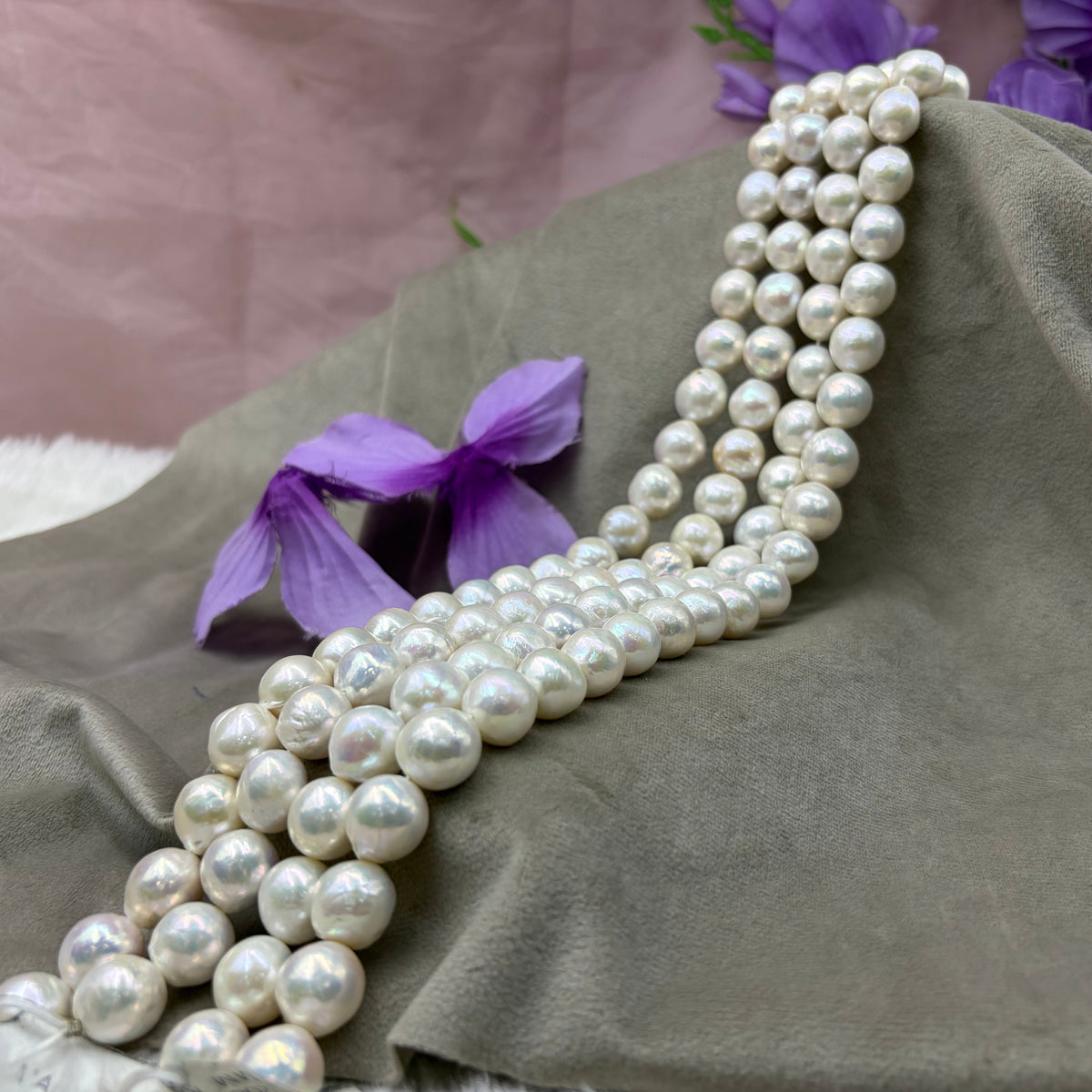 Freshwater Pearl ,  White Color, Round Shape, 13-15 m Size
