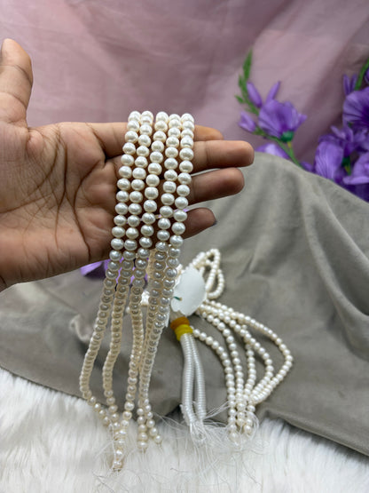 Freshwater Pearl , White  Color, Near Round  Shape, 6.5 mm Size