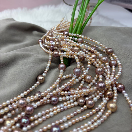 Freshwater Pearl , Multi Colour, Round Shape, 3.5-8 mm Size