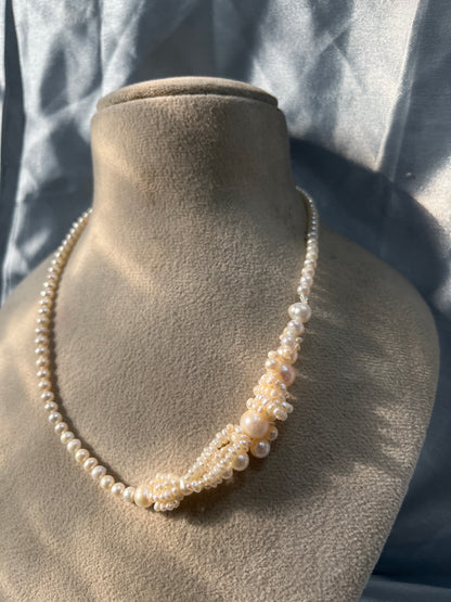 Natural Freshwater Pearl Necklace and pearl Earring | Handmade Elegant Pearl Jewelry | Brass Lock