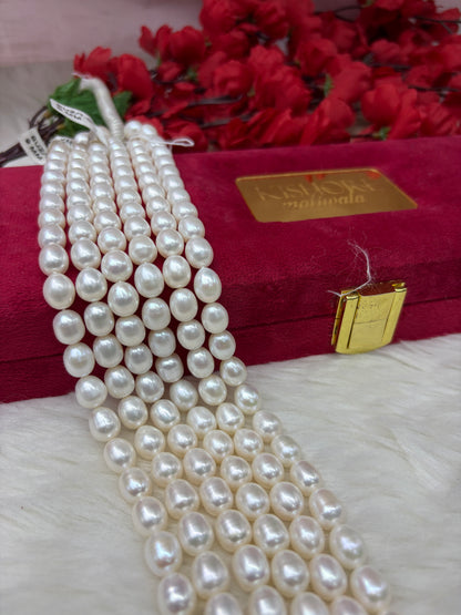 Freshwater Pearl, White Color, Rice Shape, 9 mm Size
