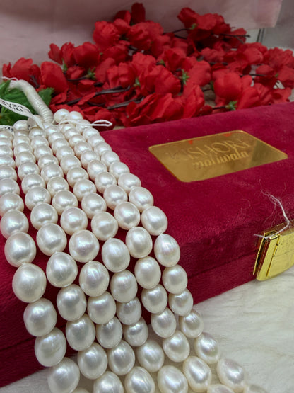 Freshwater Pearl, White Color, Rice Shape, 9 mm Size