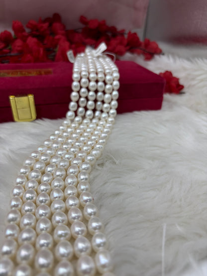 Freshwater Pearl, White Color, Rice Shape, 9 mm Size