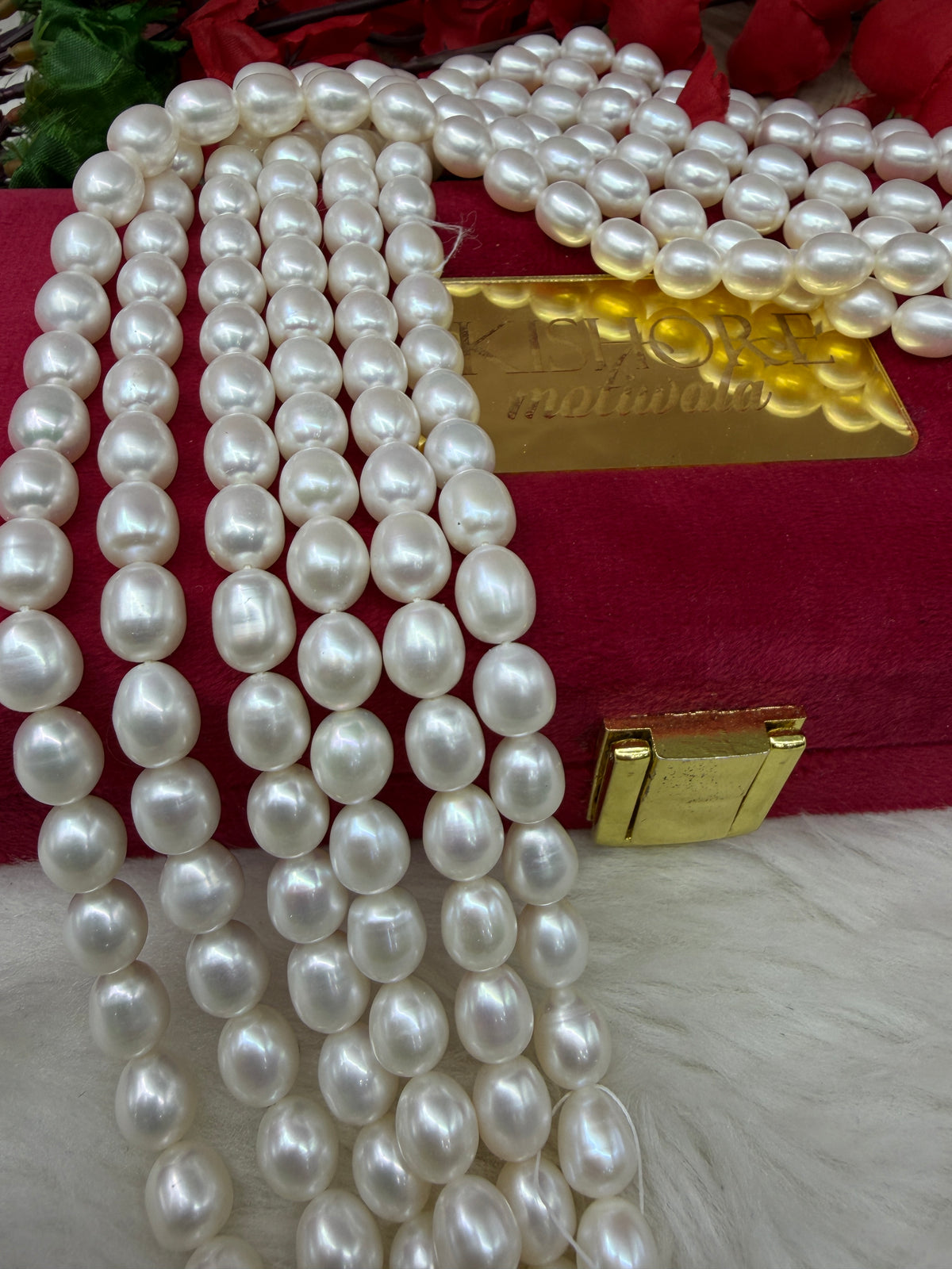Freshwater Pearl, White Color, Rice Shape, 9 mm Size