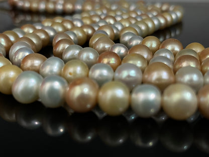 Freshwater Pearl, Multi Color, Oval Shape, 10-11 MM Size