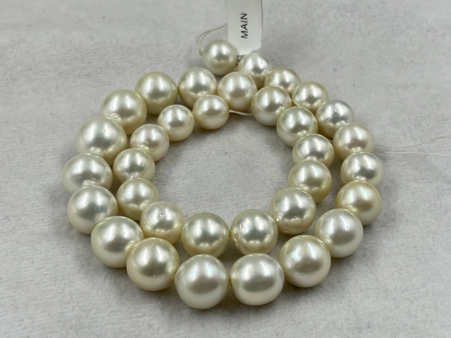 South Sea Pearl Cream Color, Round Shape, AAA/2 Luster Pearl, 13-16.5 MM Size