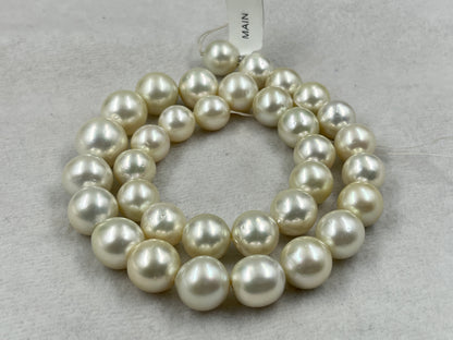 South Sea Pearl Cream Color, Round Shape, AAA/2 Luster Pearl, 13-16.5 MM Size