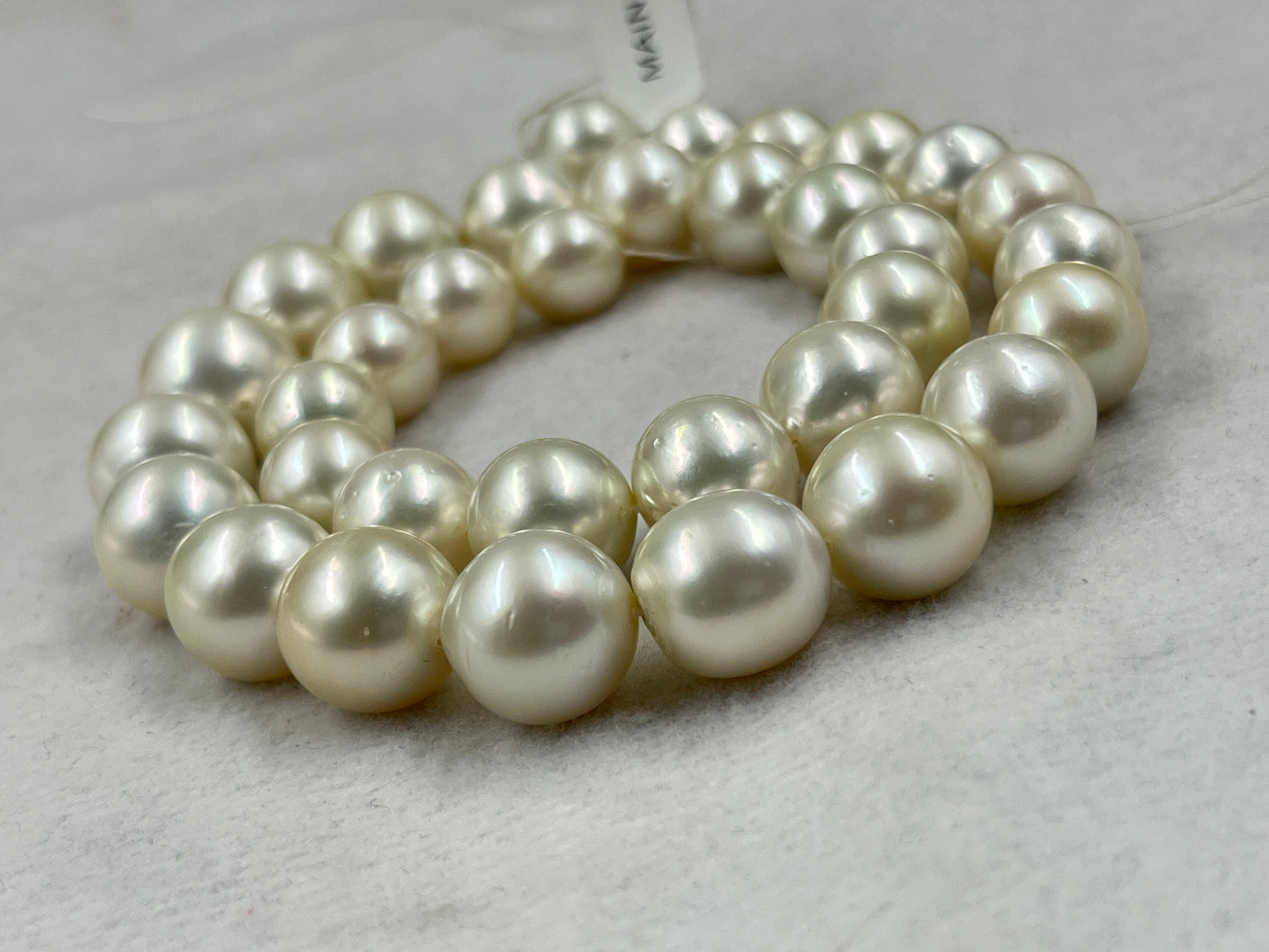 South Sea Pearl Cream Color, Round Shape, AAA/2 Luster Pearl, 13-16.5 MM Size