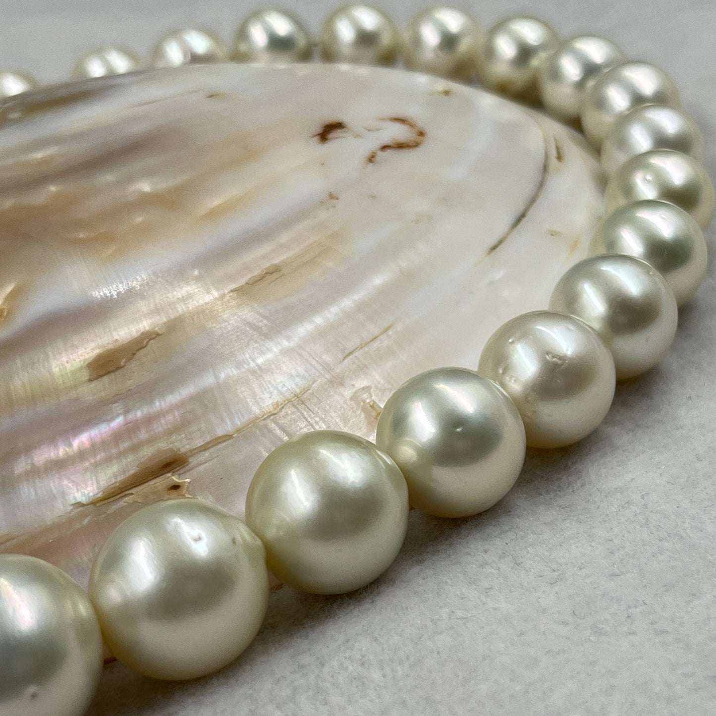 South Sea Pearl Cream Color, Round Shape, AAA/2 Luster Pearl, 13-16.5 MM Size