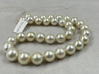 South Sea Pearl Cream Color, Round Shape, AAA/2 Luster Pearl, 13-16.5 MM Size