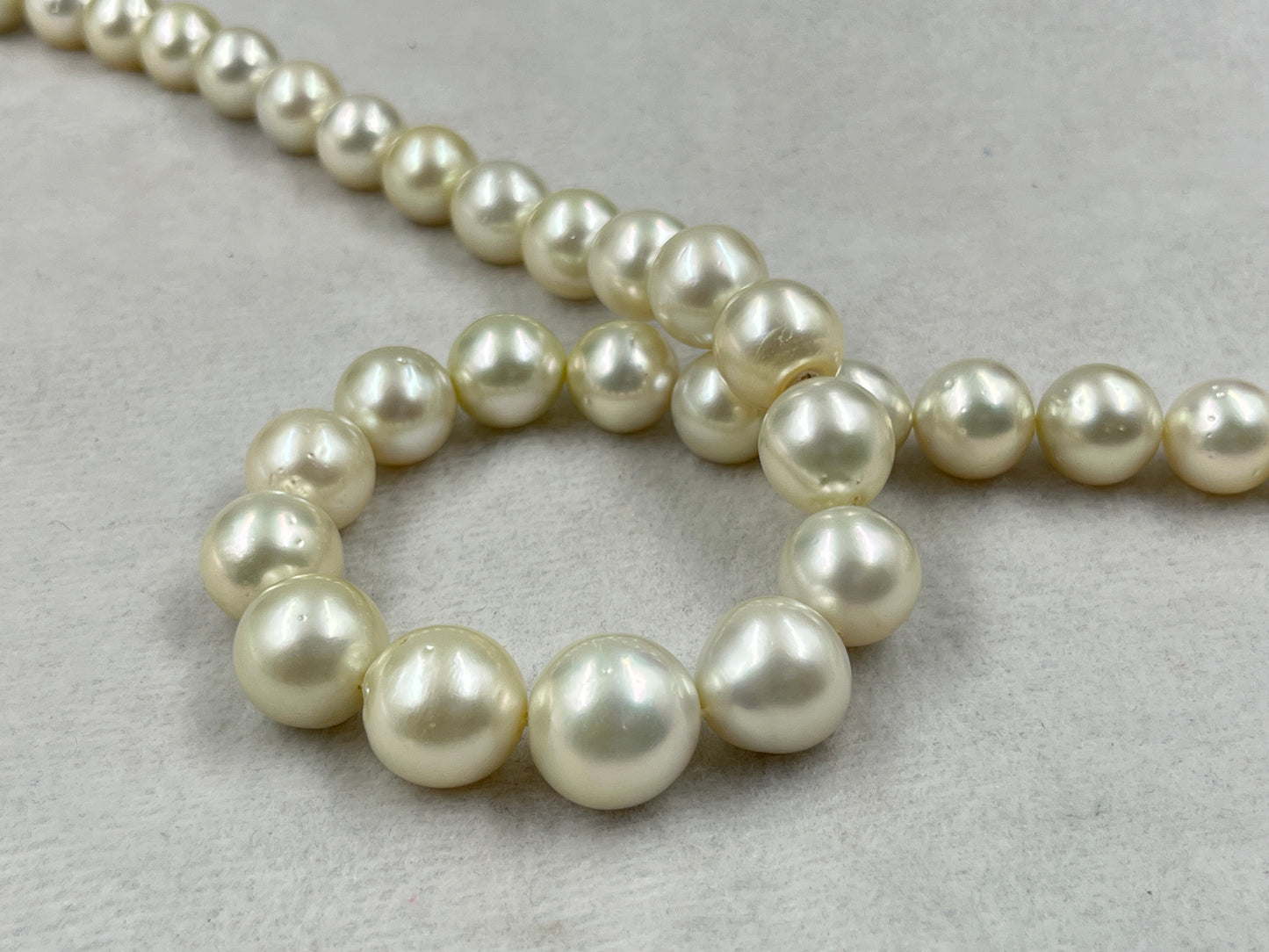 South Sea Pearl Cream Color, Round Shape, AAA/2 Luster Pearl, 13-16.5 MM Size
