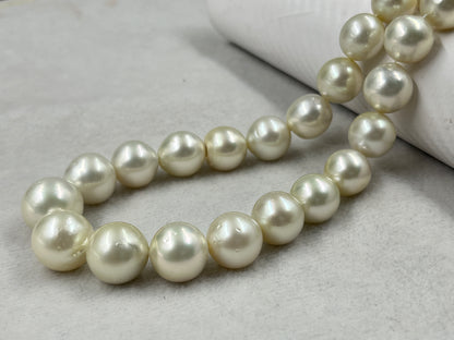 South Sea Pearl Cream Color, Round Shape, AAA/2 Luster Pearl, 13-16.5 MM Size