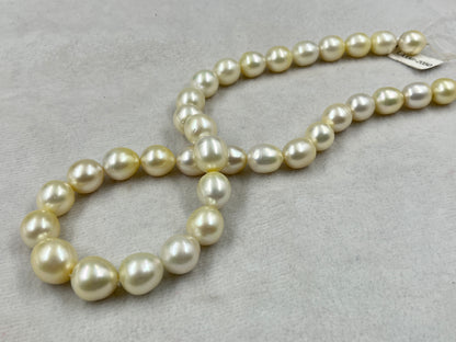 South Sea Pearl Cream Color, Oval Shape, AAA/1 Luster Pearl, 12-15 MM Size