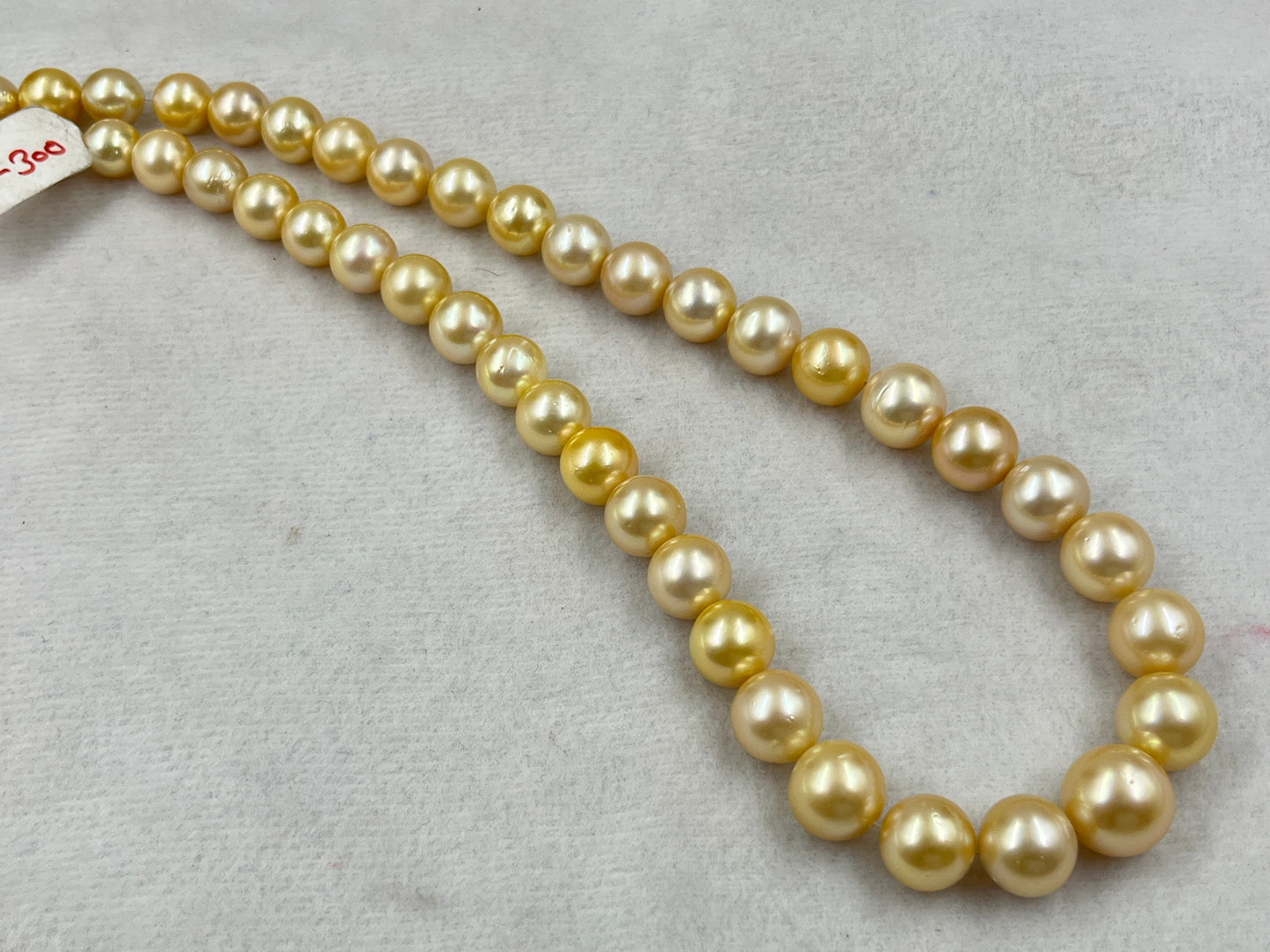South Sea Pearl Light Golden Color, Round Shape, AAA/2 Luster Pearl, 10.5-14 MM Size