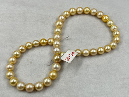 South Sea Pearl Light Golden Color, Round Shape, AAA/2 Luster Pearl, 10.5-14 MM Size