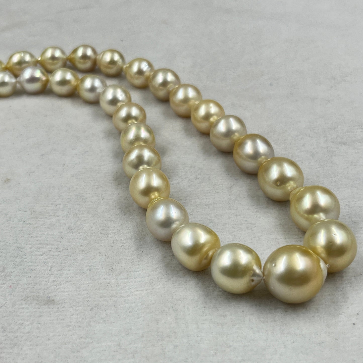 South Sea Pearl Light Golden Color, Drop Shape, AAA/1 Luster Pearl, 10-15.5 MM Size
