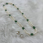 Natural Freshwater Pearl Necklace with imitation stone and pearl studs  | Handmade Elegant Pearl Jewelry | Brass Lock